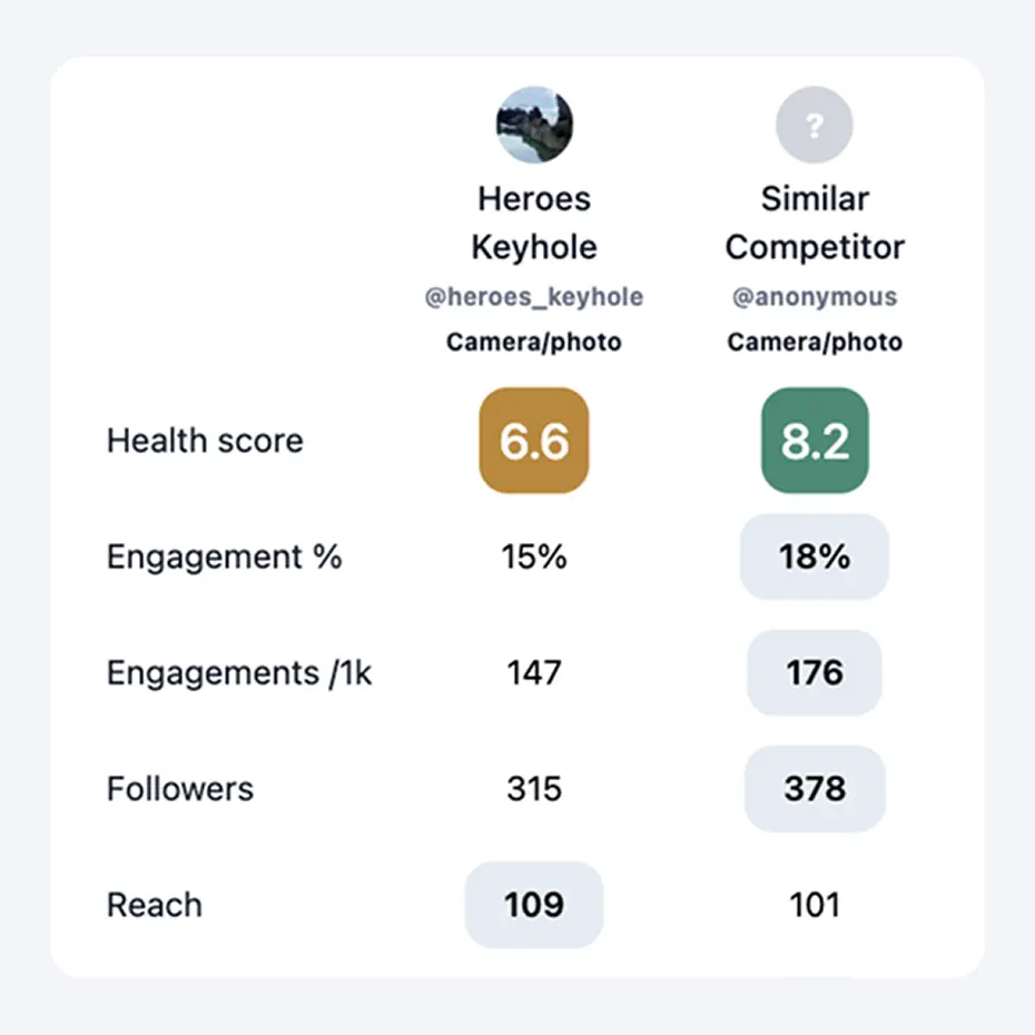 Параўнанне з падобнымі